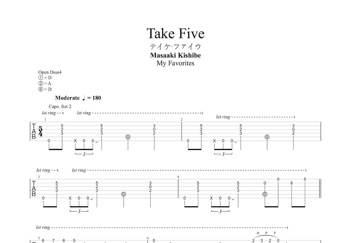 Take Five吉他谱预览图