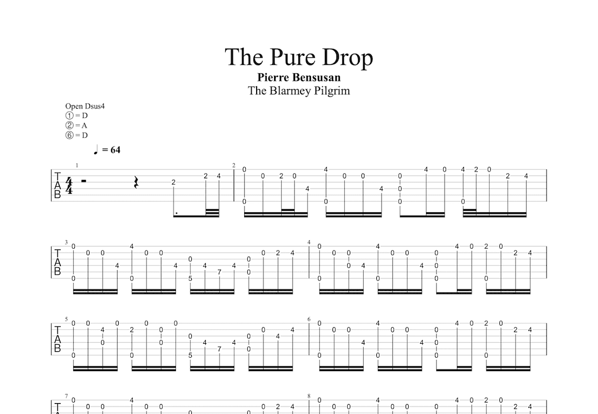 The Pure Drop吉他谱预览图