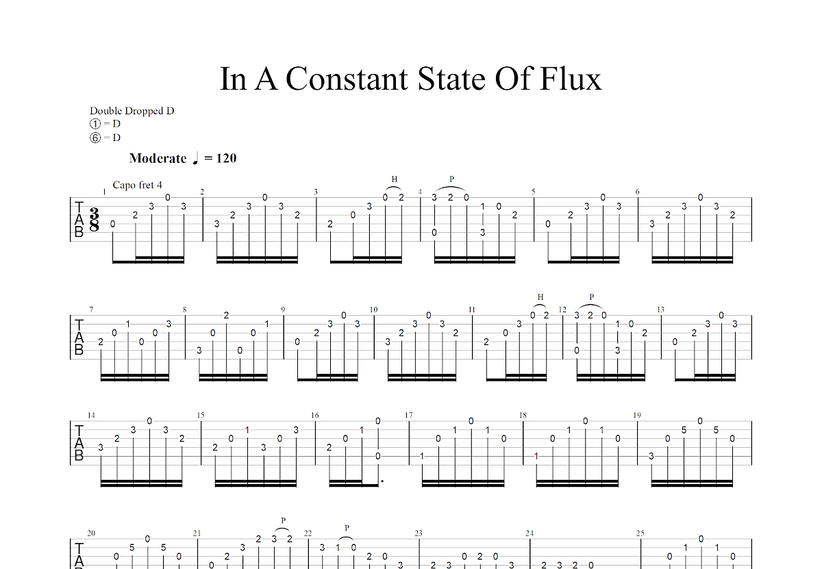 In A Constant State Of Flux吉他谱_郑成河_D调指弹