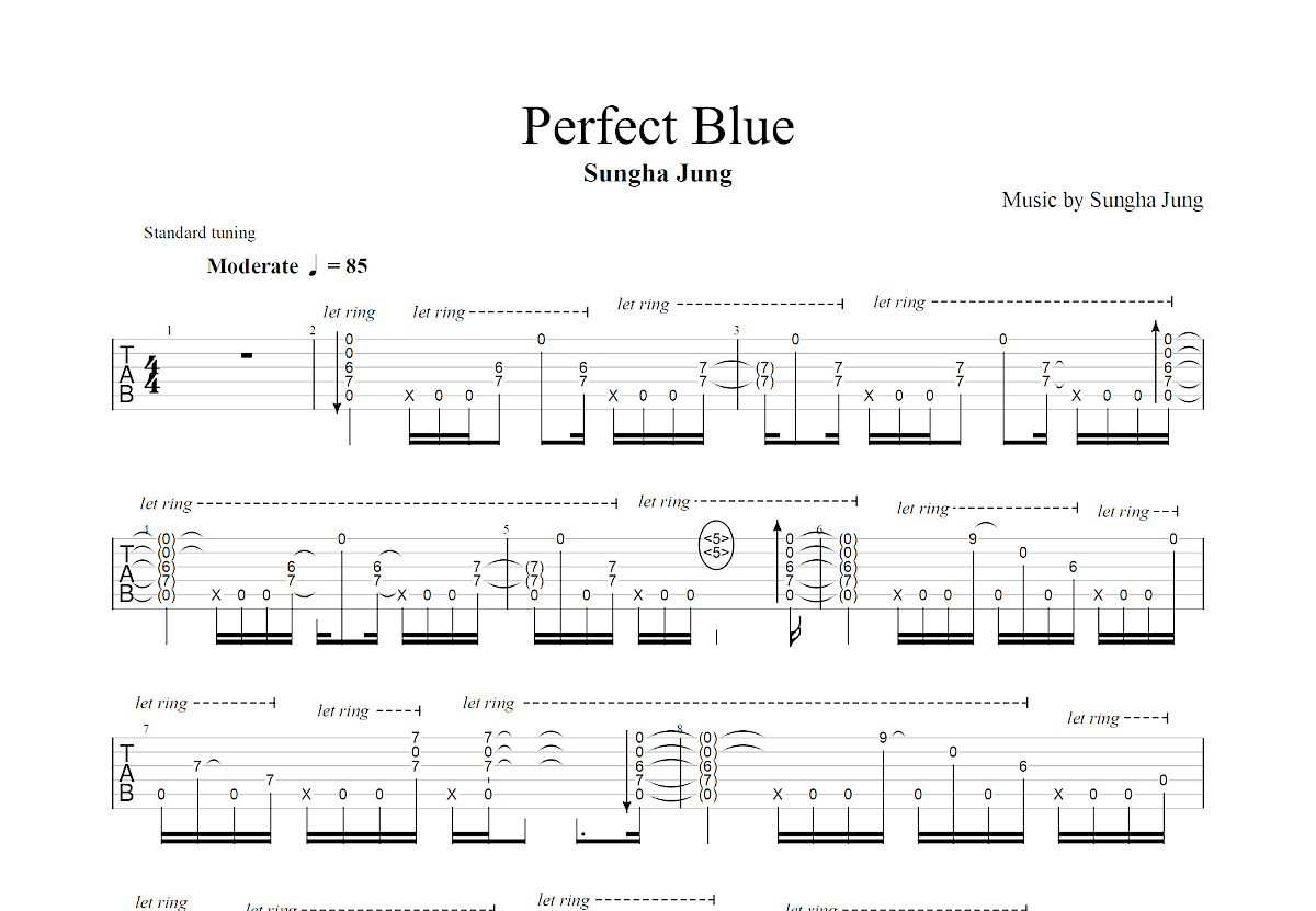 Perfect Blue吉他谱_郑成河_A调指弹