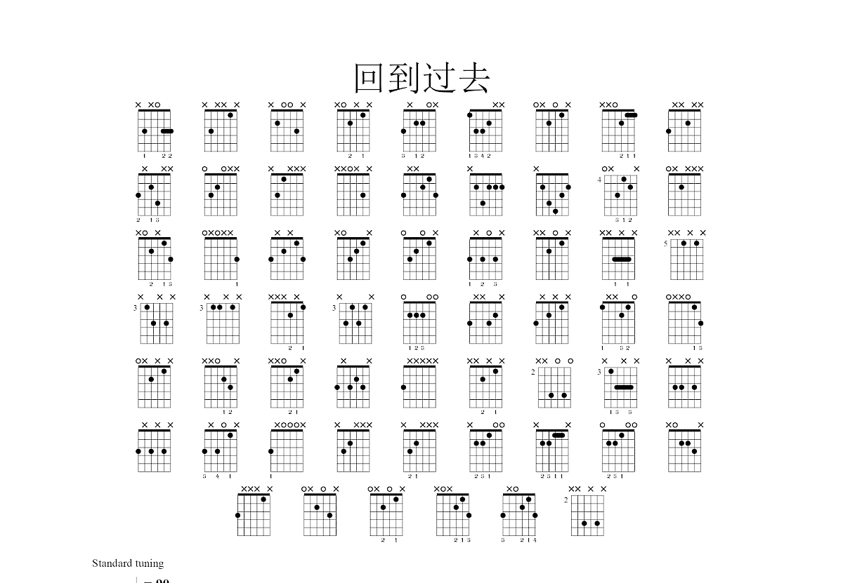 回到过去吉他谱_卢家宏_C调指弹