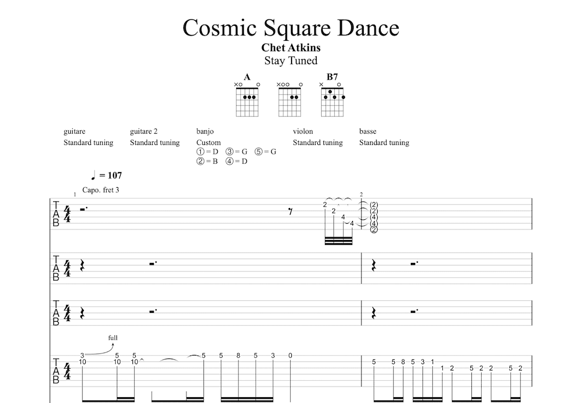 Cosmic Square Dance吉他谱预览图