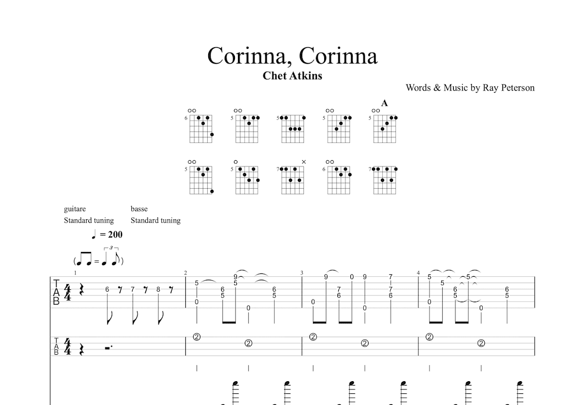 Corinna, Corinna吉他谱预览图