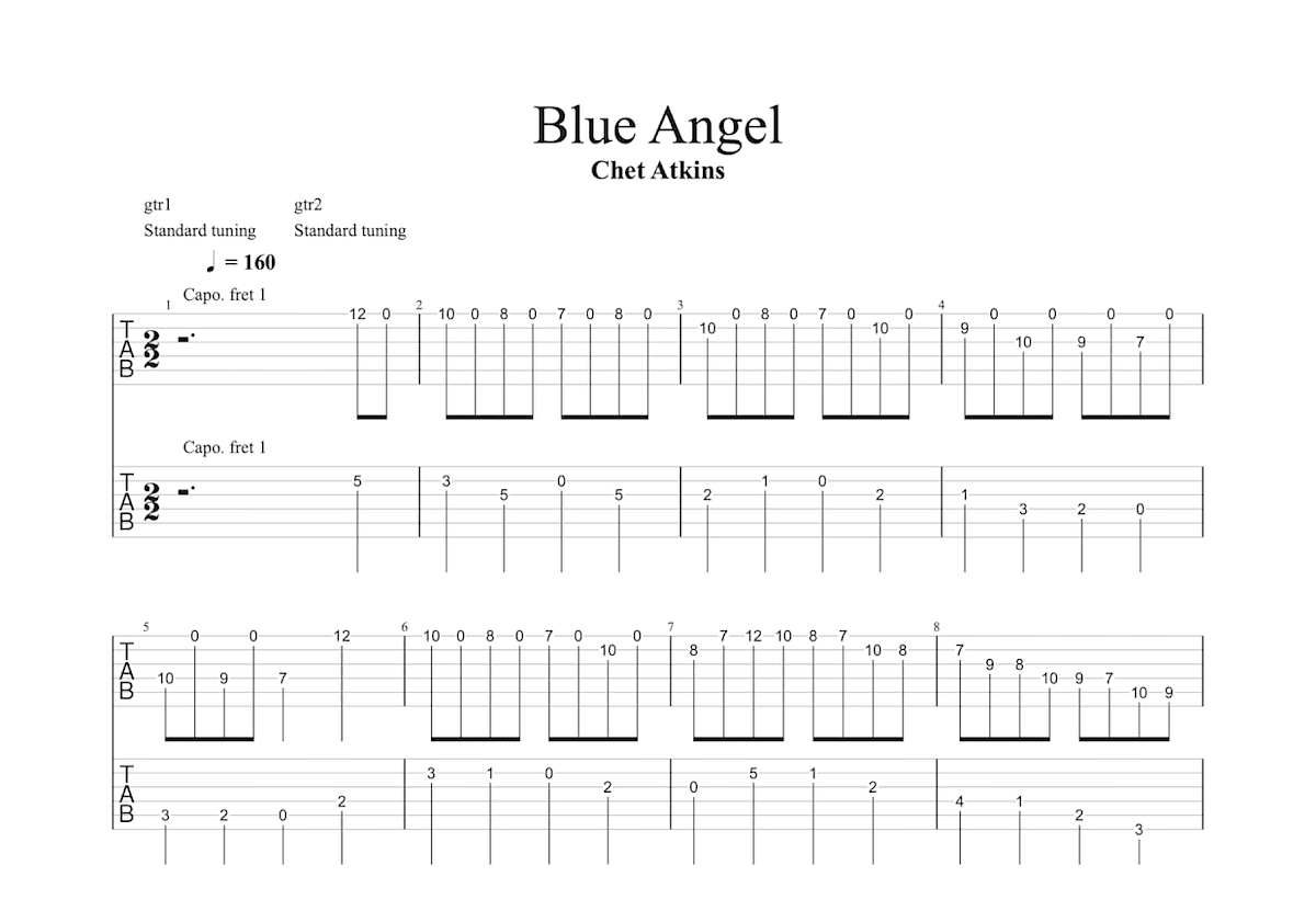 Blue Angel吉他谱预览图