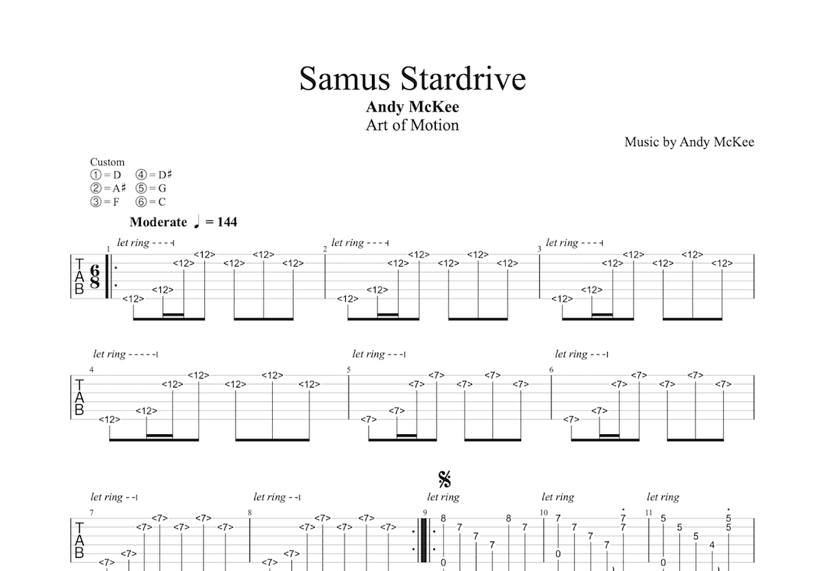 Samus' Stardrive吉他谱_Andy McKee_C调指弹