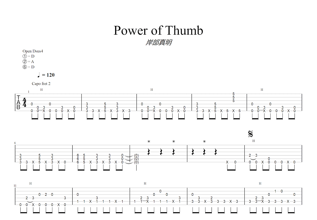 Power of Thumb吉他谱预览图