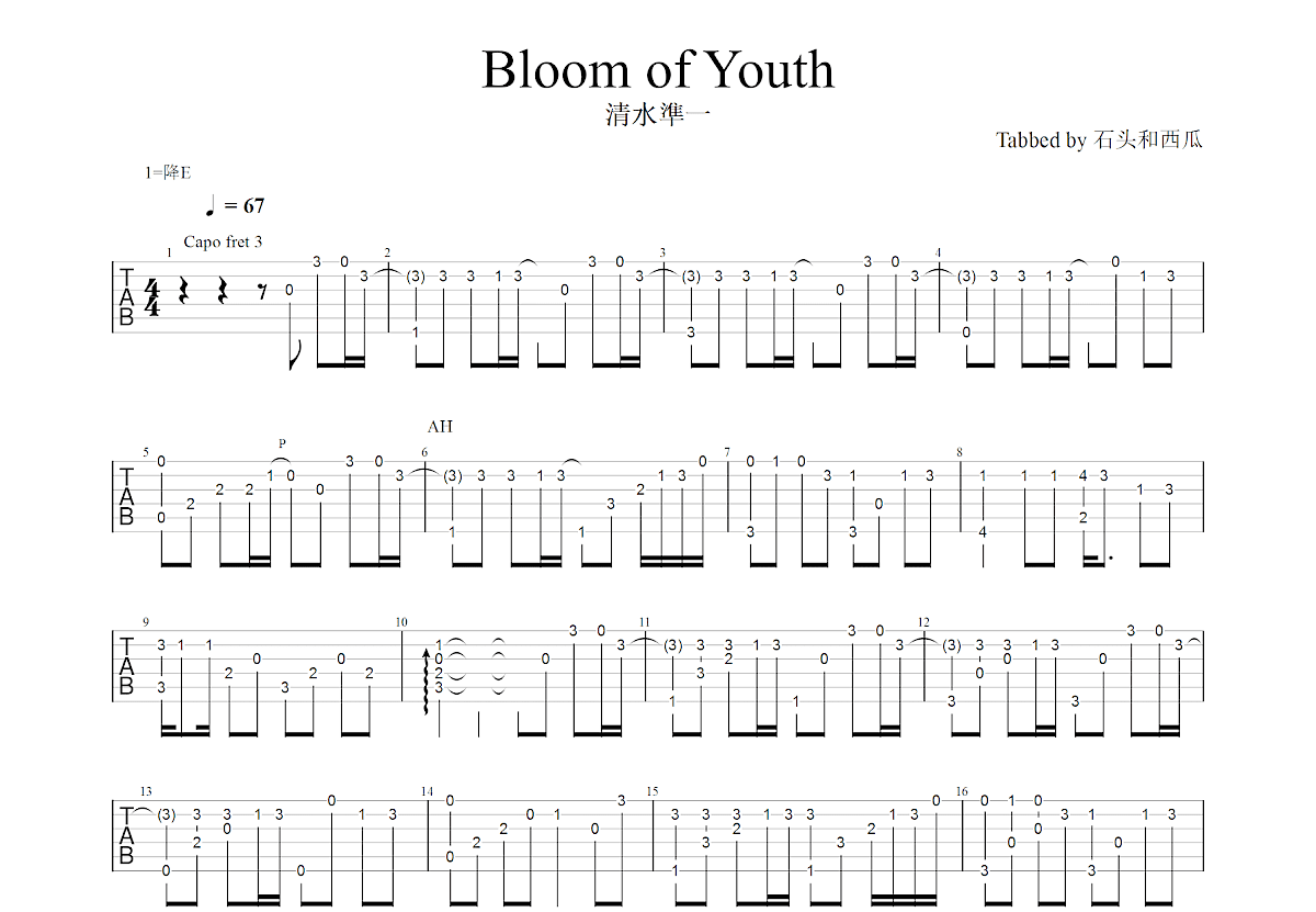 Bloom of Youth吉他谱预览图