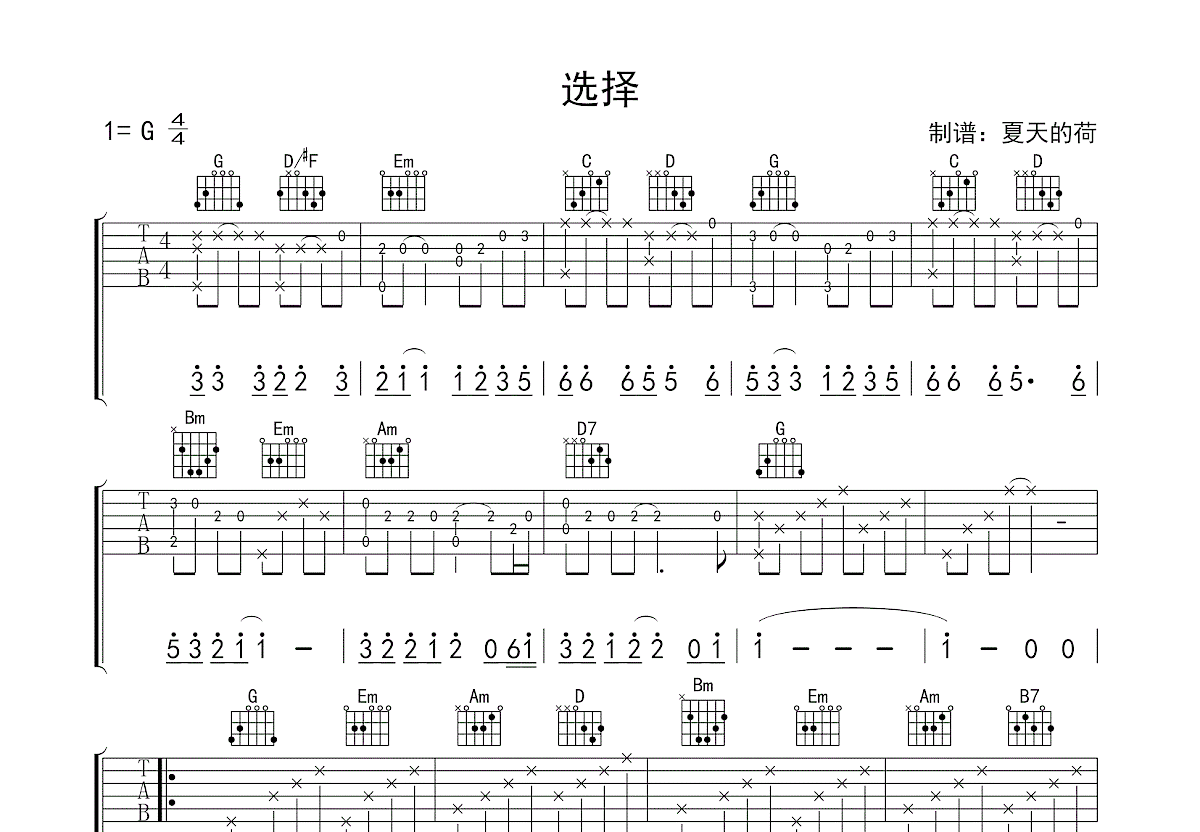 选择吉他谱预览图