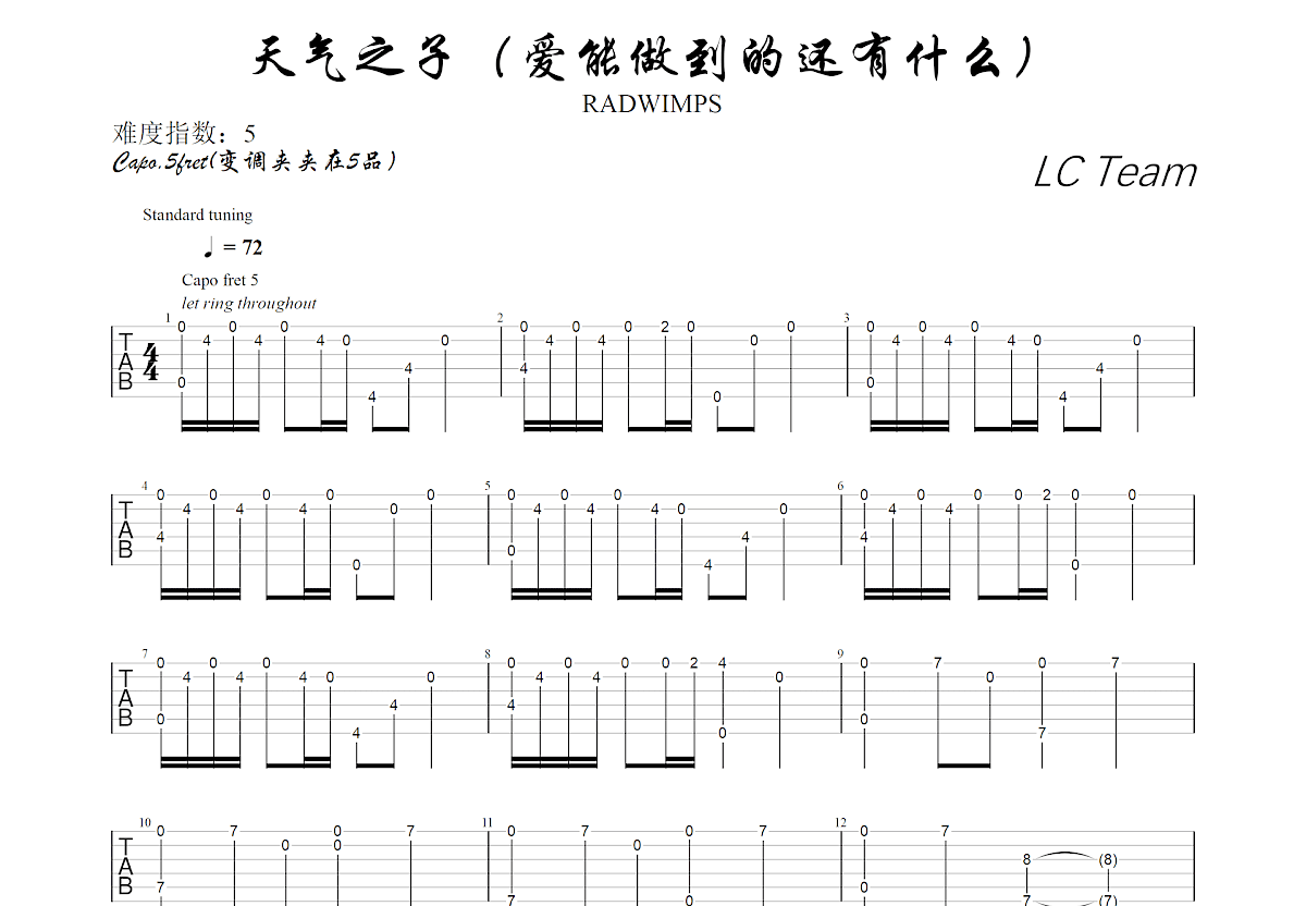 爱能做到的还有什么吉他谱预览图