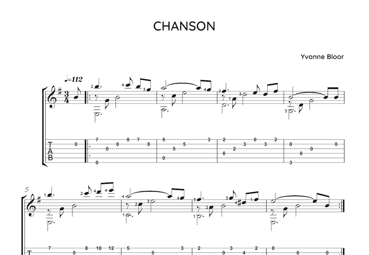 Chanson吉他谱预览图
