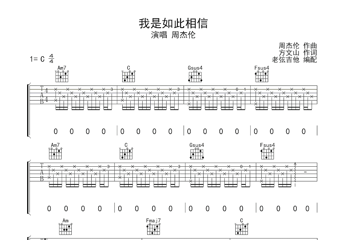 我是如此相信吉他谱预览图