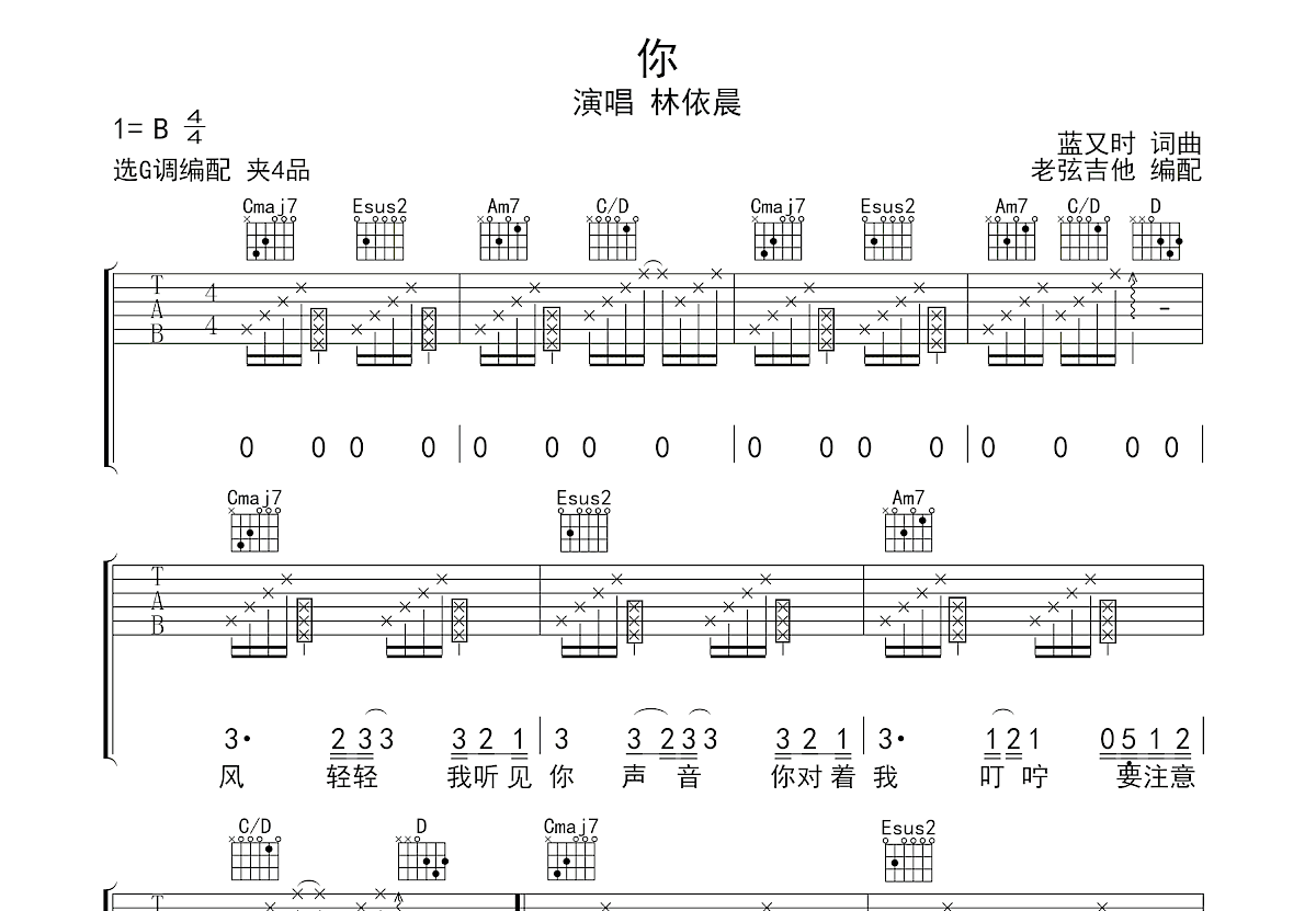 你吉他谱预览图