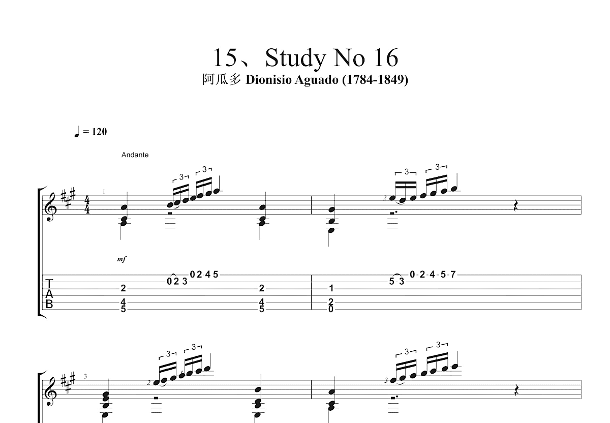 Study No 8吉他谱预览图