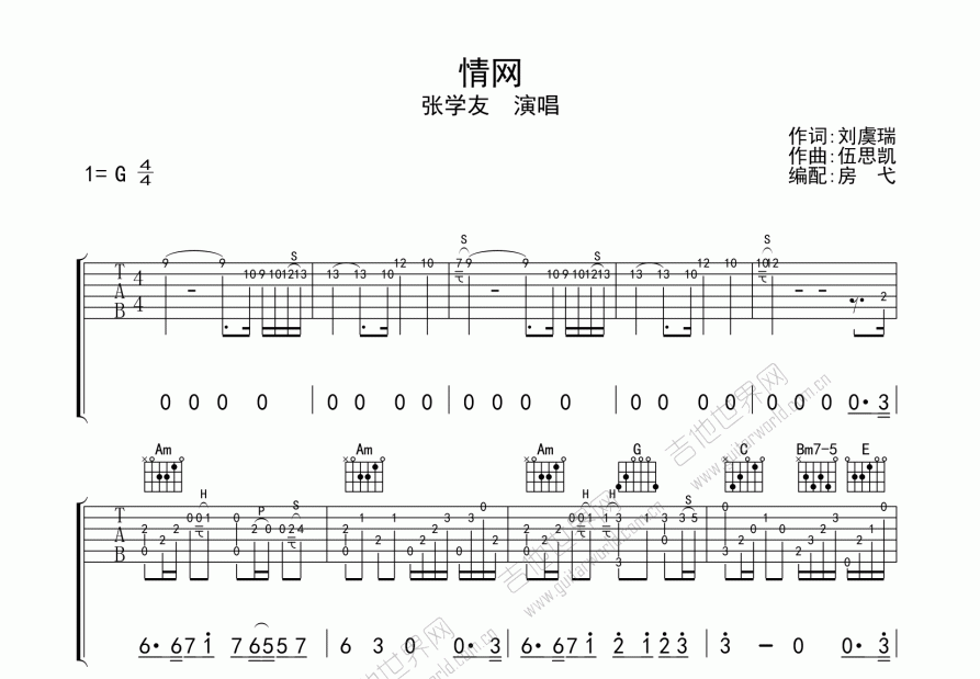 情网吉他谱预览图