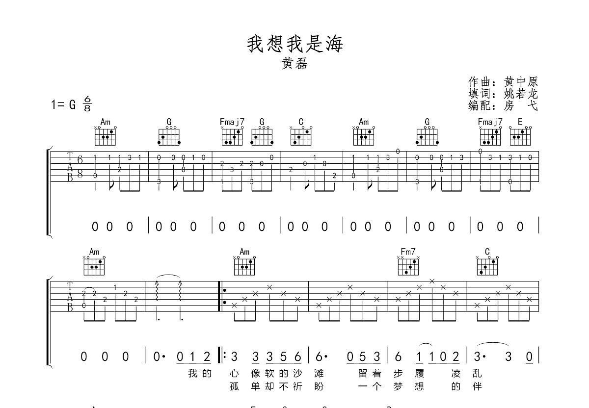 我想我是海吉他谱预览图