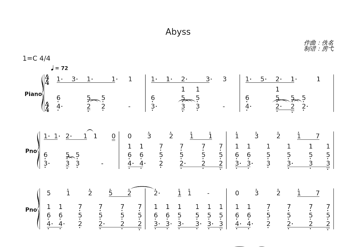 Abyss简谱预览图