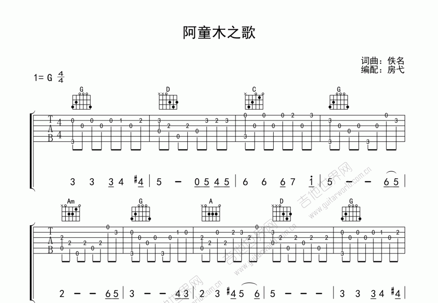 撤退之歌吉他谱图片