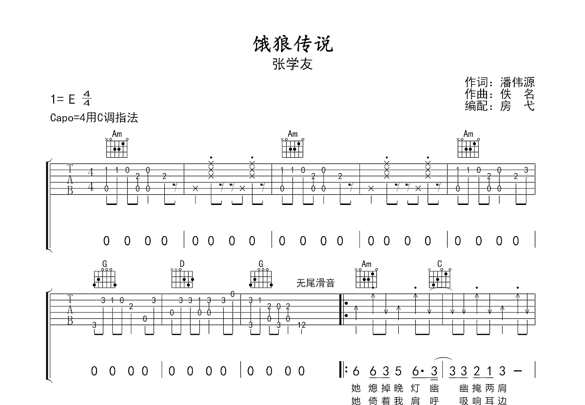 饿狼传说吉他谱预览图