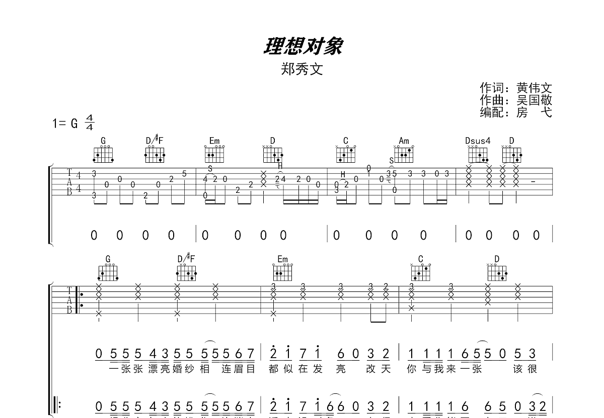 理想对象吉他谱预览图