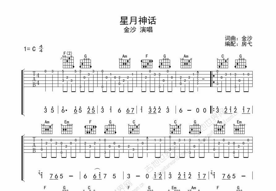 星月神话吉他谱预览图