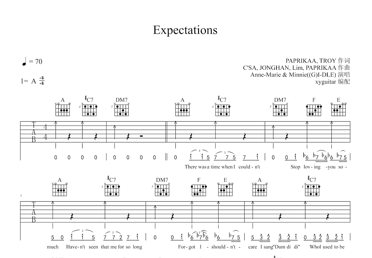 Expectations吉他谱预览图