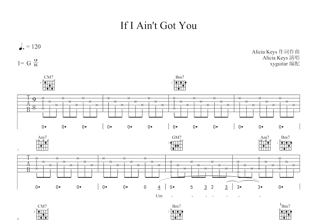 If I Ain't Got You吉他谱预览图