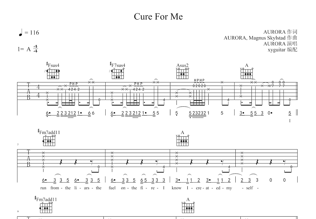 Cure For Me吉他谱预览图