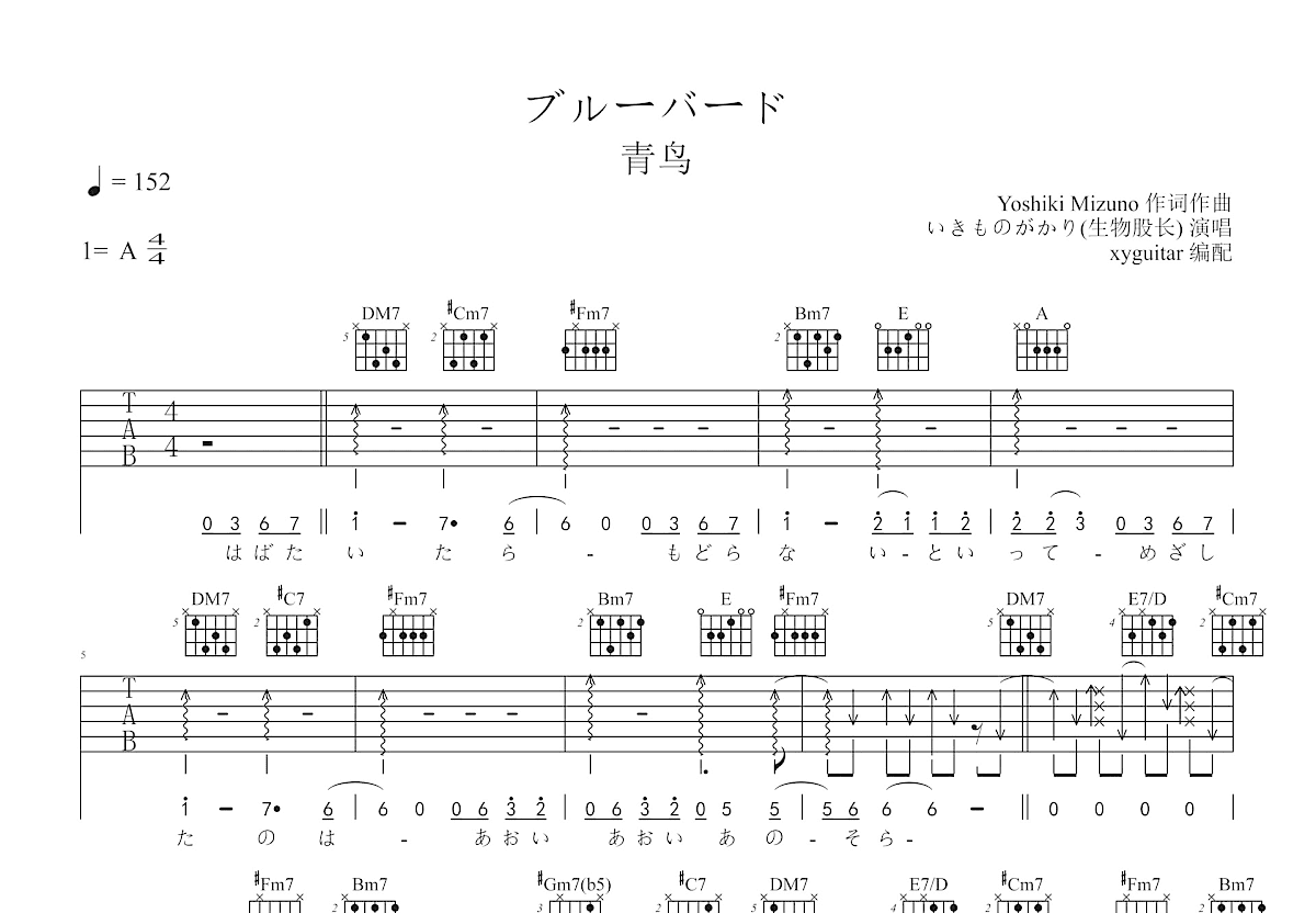 青鸟吉他谱预览图