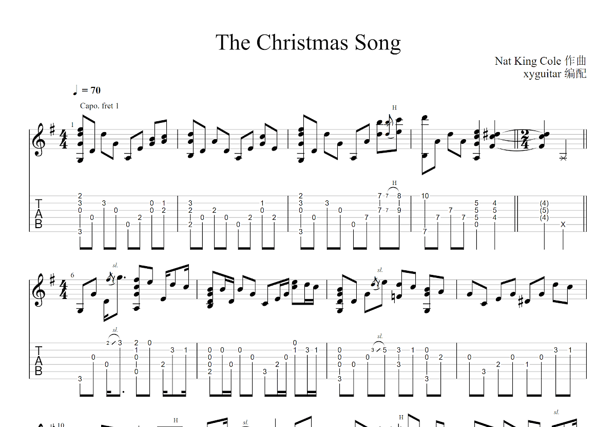 The Christmas Song吉他谱预览图