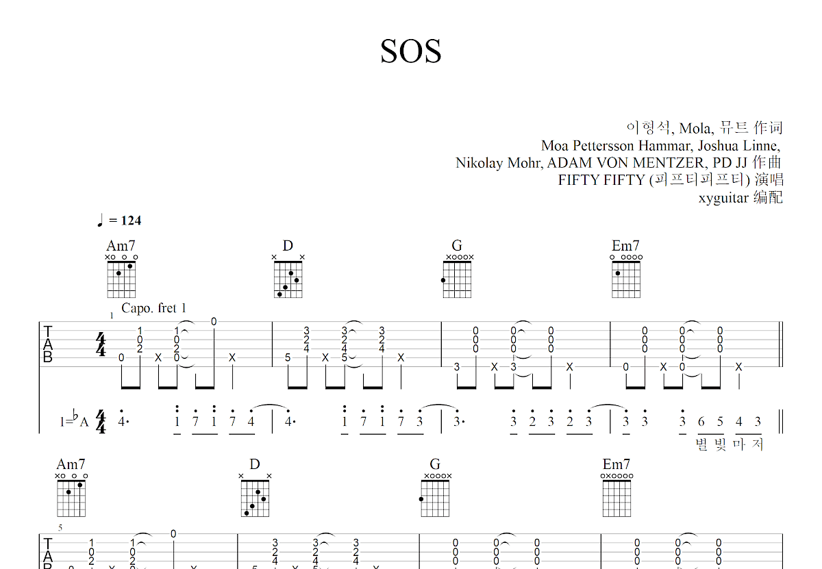 SOS吉他谱预览图