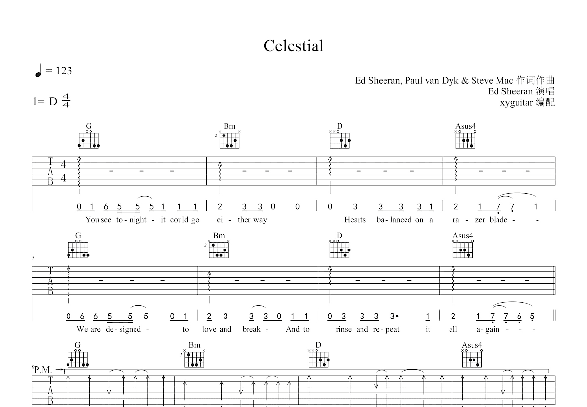 Celestial吉他谱预览图
