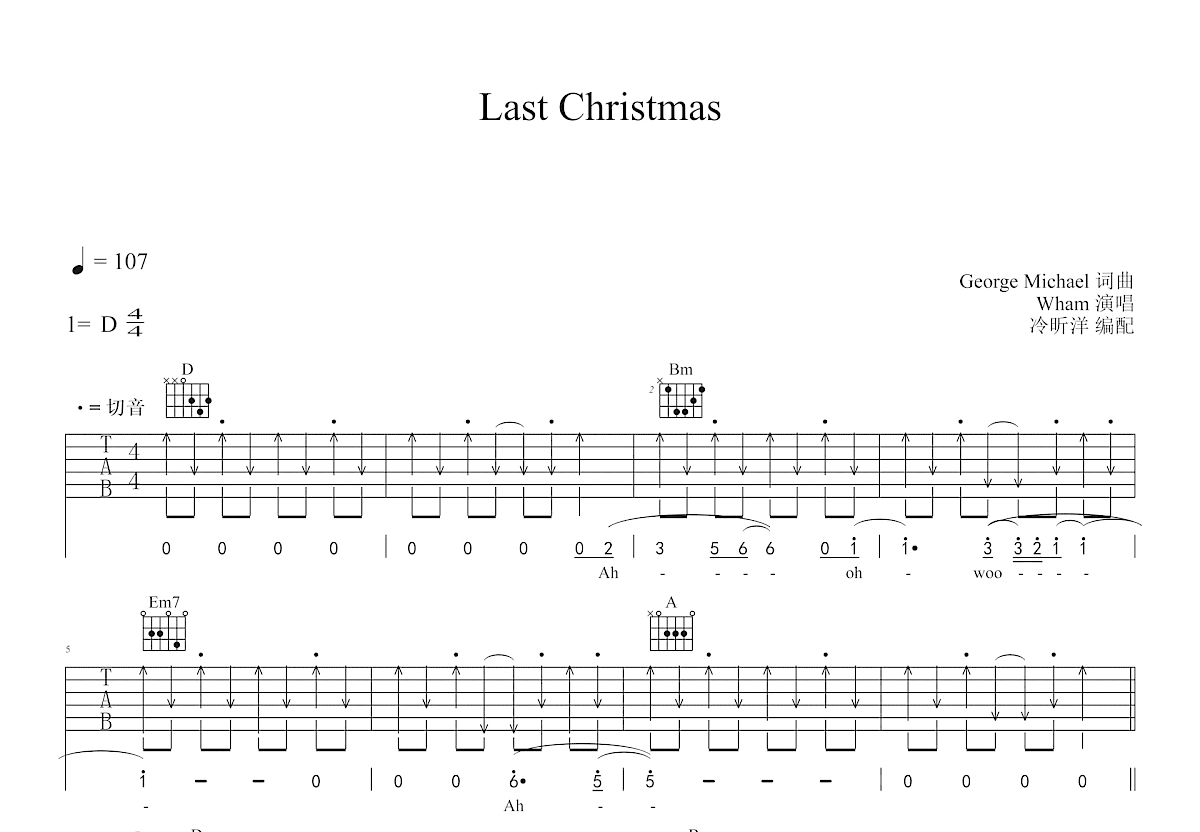 Last Christmas吉他谱预览图