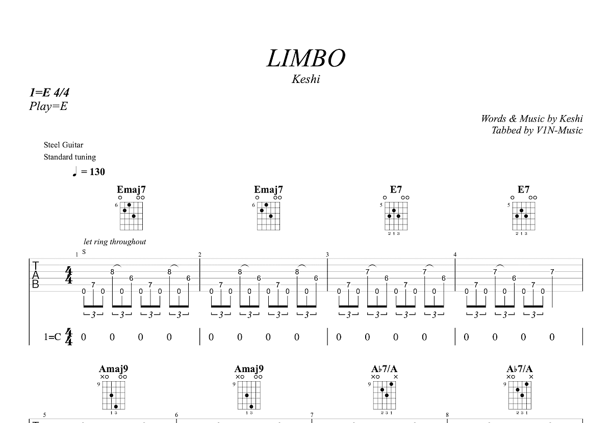 LIMBO吉他谱预览图