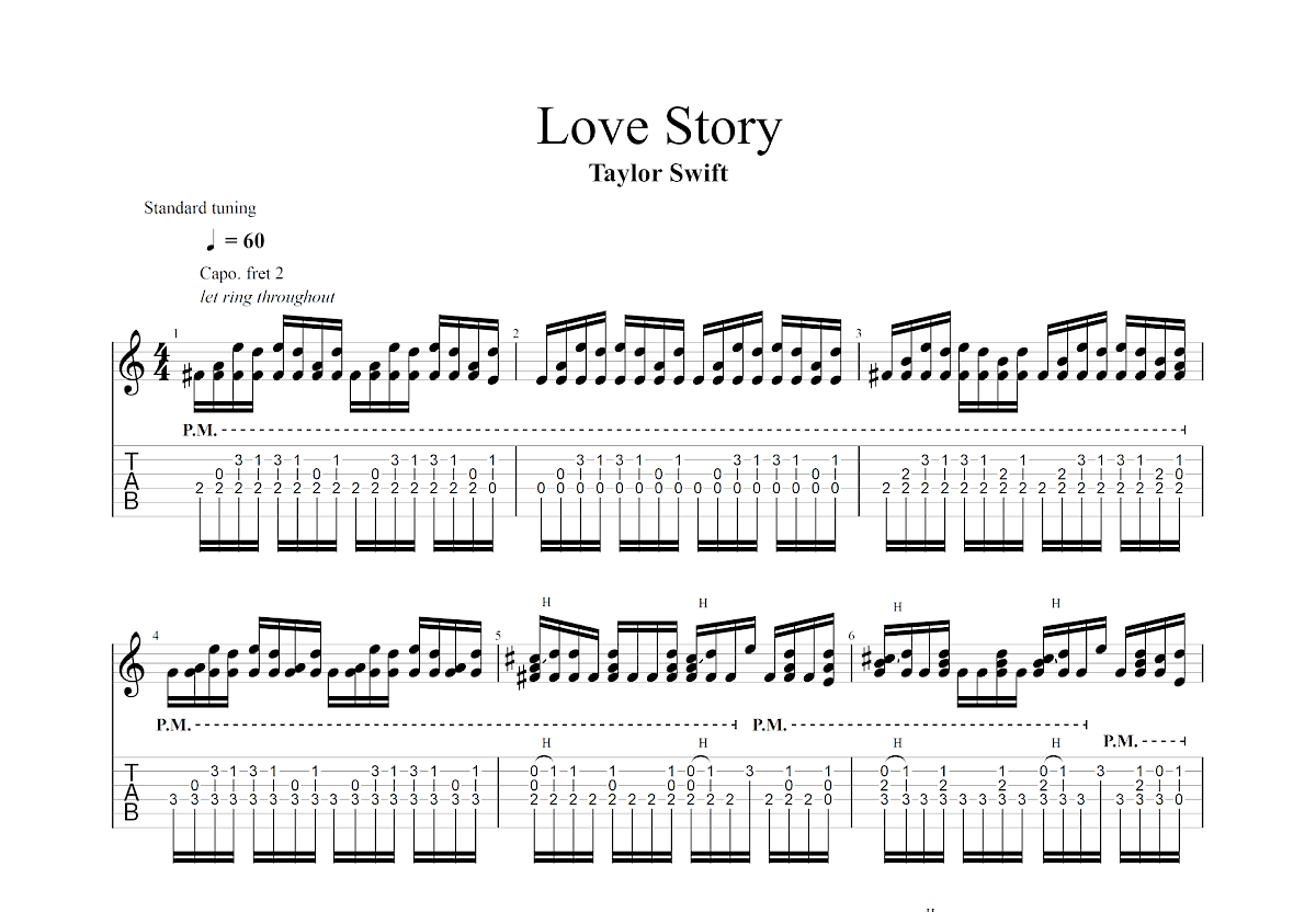 Love Story吉他谱预览图