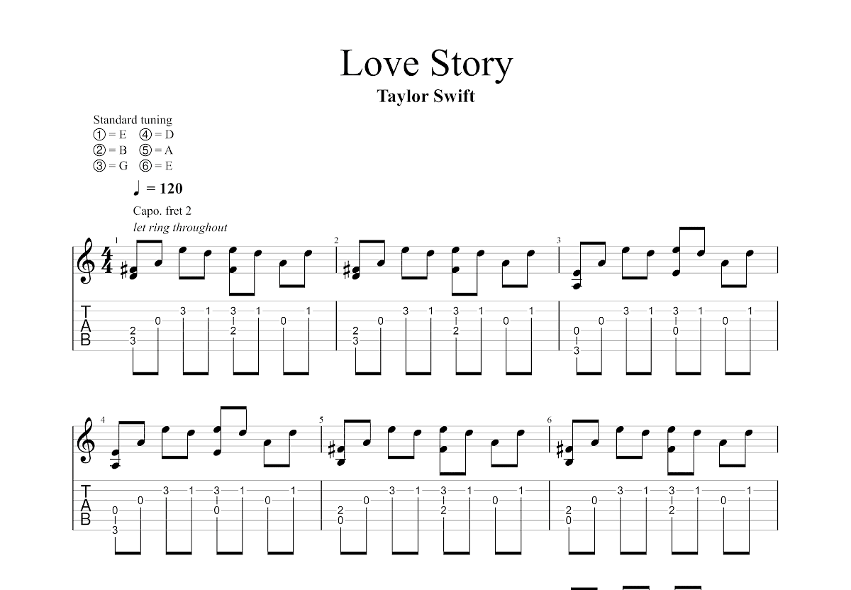 Love Story吉他谱预览图