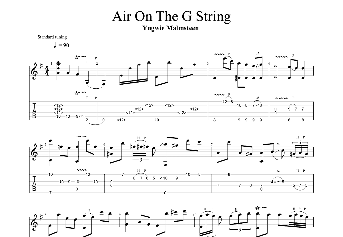 Air on the G String吉他谱预览图