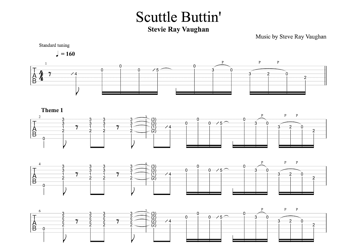 Scuttle Buttin'吉他谱预览图