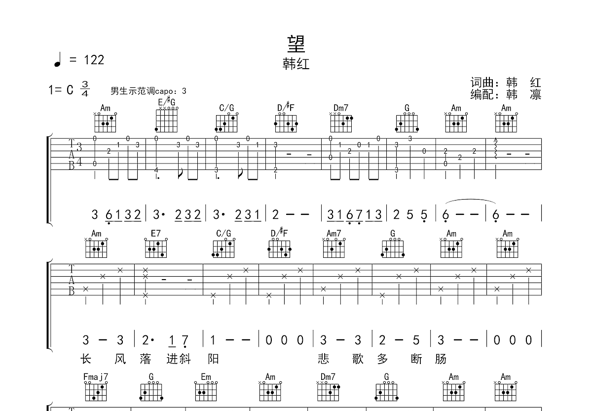 望吉他谱预览图