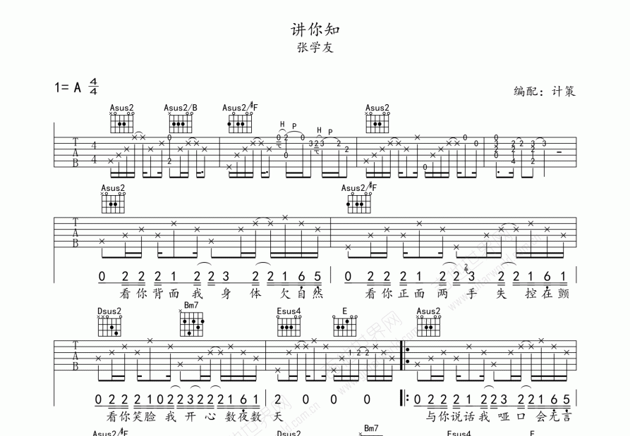 讲你知吉他谱预览图