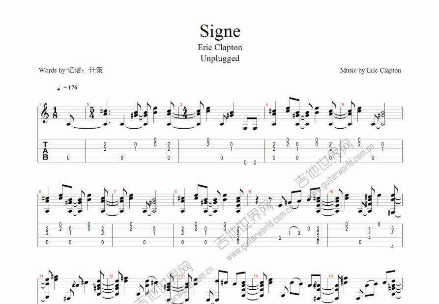 Signe吉他谱预览图