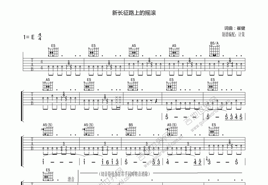 新长征路上的摇滚吉他谱预览图