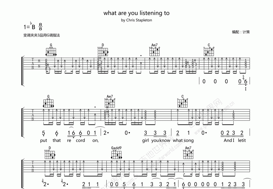 What Are You Listening To吉他谱预览图