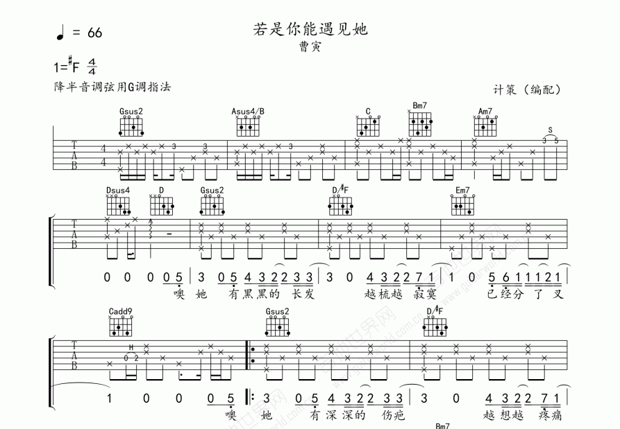 若是你能遇见她吉他谱预览图