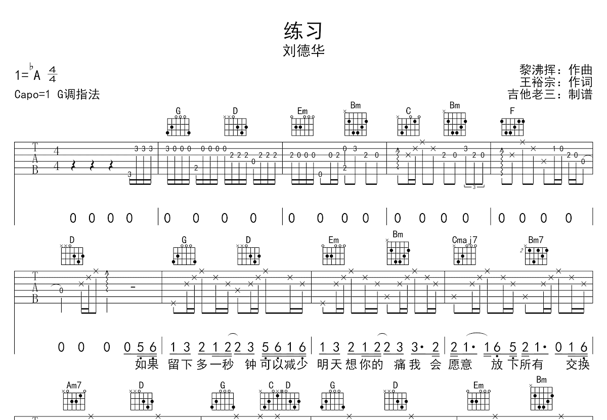 练习吉他谱预览图