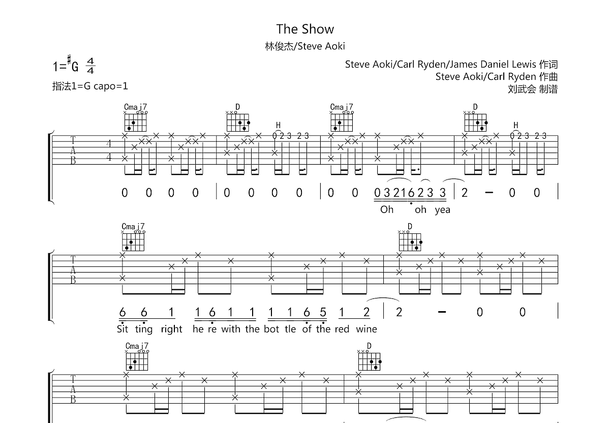 The Show吉他谱预览图