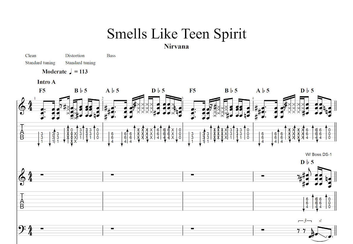 Nevermind吉他谱_科特·柯本_F调总谱