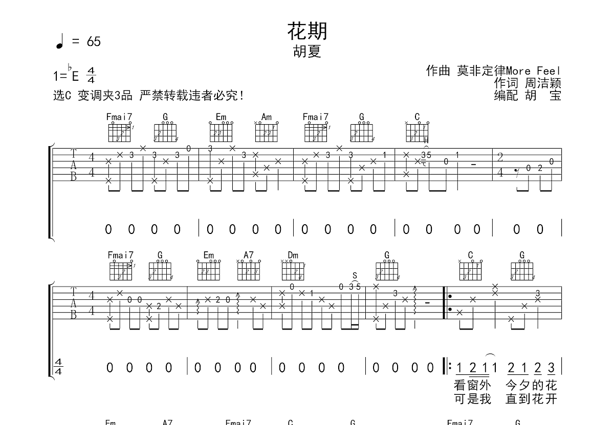 花期吉他谱预览图