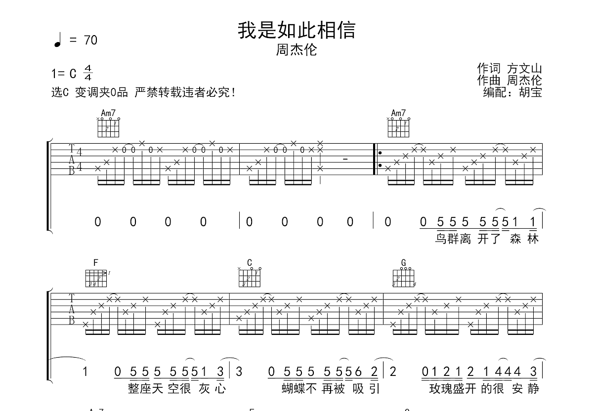 我是如此相信吉他谱预览图