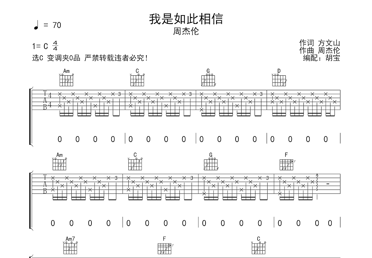 我是如此相信吉他谱预览图