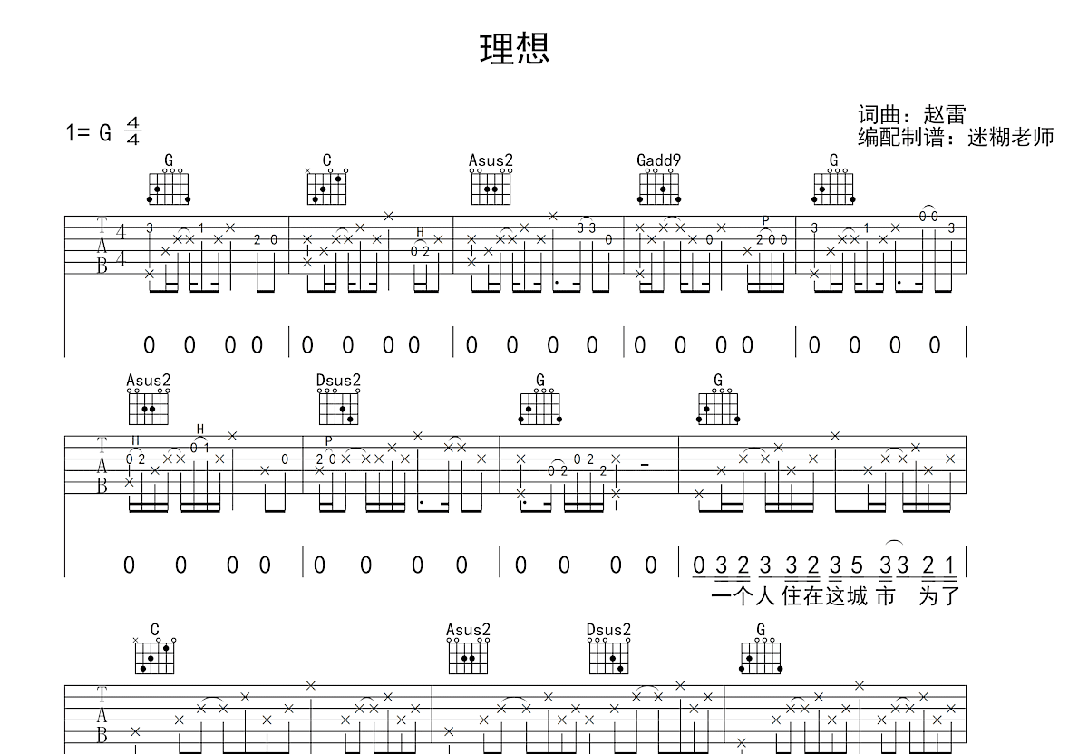 理想吉他谱预览图